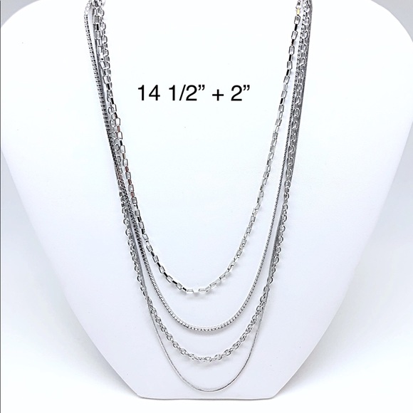 Multi Chain Layered Necklaces Gold or Silver NWT - Picture 3 of 6